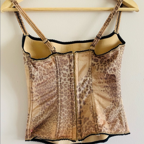 Black Lace and animal print bustier - Picture 3 of 6